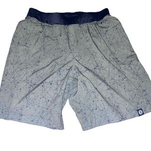 Onzie Mens Green Elastic Waistband Patterned Shorts Size M